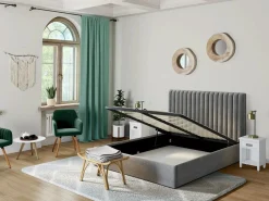 Vente-unique Silla con brazos - Terciopelo y metal efecto madera - Verde oscuro - ELEANA Verde esmeralda Discount