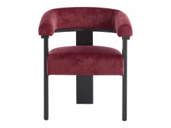 PASCAL MORABITO Sillas Y Lotes De Sillas|Silla con reposabrazos en tela bouclé y madera de hevea negra - Burdeos - LIVELIA