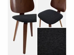 Silla curvada de madera y borreguito, set de 2^Sweeek Online