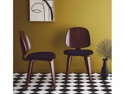 Silla curvada de madera y borreguito, set de 2^Sweeek Online