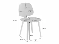Silla curvada de madera y borreguito, set de 2^Sweeek Online