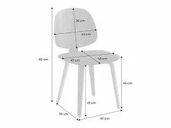 Silla curvada de madera y borreguito, set de 2^Sweeek Online