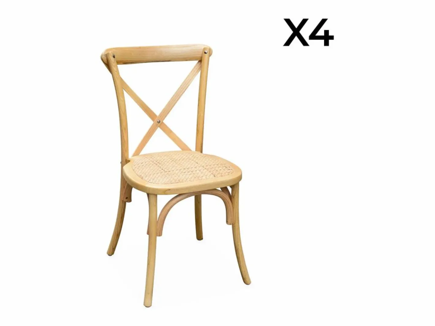 Sweeek Sillas Y Lotes De Sillas|Silla de bistró vintage de madera, set de 4 natural