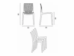 Silla de cocina o de comedor de Policarbonato Gruvyer - Gris^AHD Hot