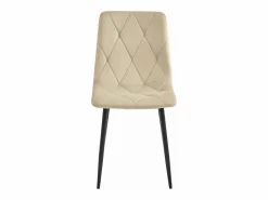 Silla de comedor Valora TYRA, terciopelo claro, patas negras (x4) Beige Discount