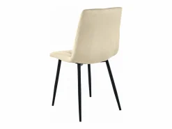 Silla de comedor Valora TYRA, terciopelo claro, patas negras (x4) Beige Discount
