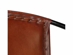 Silla de cuero auténtico marrón^Clicnbuy Best
