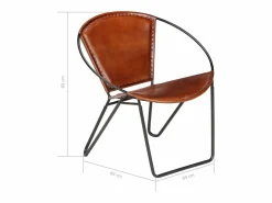 Silla de cuero auténtico marrón^vidaxl Clearance