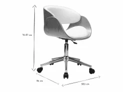 Miliboo Silla De Oficina|Silla de escritorio y madera clara con ruedas BENT