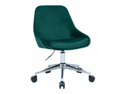 Silla de escritorio de diseño ajustable 360º de terciopelo petróleo y metal negro HOLO^Miliboo Sale
