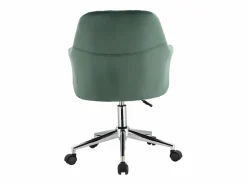 Vente-unique Silla de escritorio de terciopelo Verde Altura ajustable ELEANA Verde esmeralda Outlet