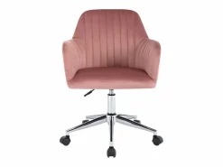 Silla de escritorio de terciopelo rosa ELEANA - Altura ajustable^Vente-unique New