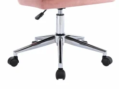 Silla de escritorio de terciopelo rosa ELEANA - Altura ajustable^Vente-unique New