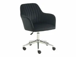 Vente-unique Silla De Escritorio|Silla de escritorio de terciopelo ELEANA - Altura ajustable