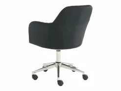Vente-unique Silla De Escritorio|Silla de escritorio de terciopelo ELEANA - Altura ajustable
