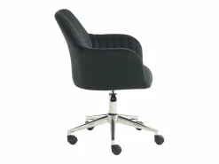 Vente-unique Silla De Escritorio|Silla de escritorio de terciopelo ELEANA - Altura ajustable