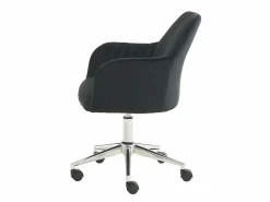 Vente-unique Silla De Escritorio|Silla de escritorio de terciopelo ELEANA - Altura ajustable