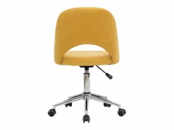 Silla de escritorio de tejido efecto aterciopelado texturizado mostaza y pata cromada COSETTE^Miliboo