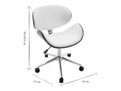 Miliboo Silla de escritorio diseño y madera WALNUT Blanco Clearance