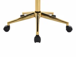 Vente-unique Silla De Escritorio|Silla de escritorio en terciopelo y dorado altura ajustable - PORIANI