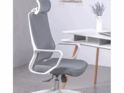 Nest Dream Silla De Escritorio|Silla de escritorio ergonómica en malla transpirable y reposacabezas ajustable - Mesh - Gris Oscuro