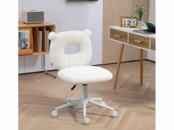 Silla de escritorio infantil, regulable, sin reposabrazos, de metal, color (50x56x80-90 cm) Blanco Best