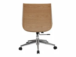 Miliboo Silla De Oficina|Silla de escritorio madera clara y blanca CURVED