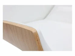 Miliboo Silla De Oficina|Silla de escritorio madera clara y blanca CURVED