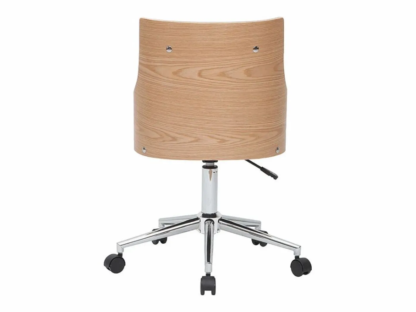 Miliboo Silla de escritorio moderna blanca y madera clara con cojín integrado MAYOL Blanco Outlet