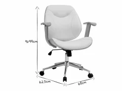 Miliboo Silla de escritorio moderna blanca y madera clara YORKE Blanco Best