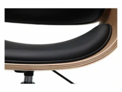 Miliboo Silla de escritorio y madera clara con ruedas BENT Negro Hot