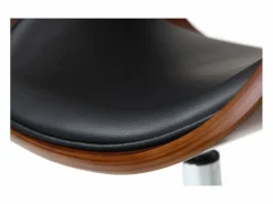 Miliboo Silla de escritorio nogal y negro con ruedas BENT Marru00f3n Clearance