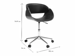Miliboo Silla de escritorio nogal y negro con ruedas BENT Marru00f3n Clearance