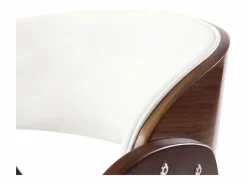 Miliboo Silla de escritorio nogal y blanco con ruedas BENT Marru00f3n Sale