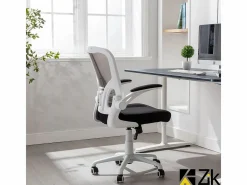 Silla De Oficina|Silla de escritorio reclinable giratoria ergonómica de oficina con reposabrazos, ajustable en tela, - ZIK