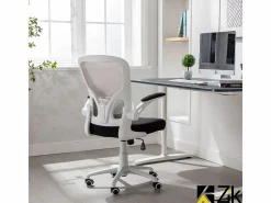 Silla De Oficina|Silla de escritorio reclinable giratoria ergonómica de oficina con reposabrazos, ajustable en tela, - ZIK