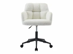 Vente-unique Silla De Escritorio|Silla de escritorio tejido bouclé y negro altura regulable - PEGA de Pascal Morabito