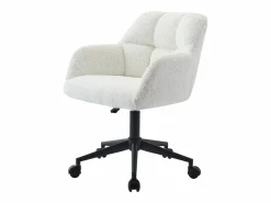 Vente-unique Silla De Escritorio|Silla de escritorio tejido bouclé y negro altura regulable - PEGA de Pascal Morabito