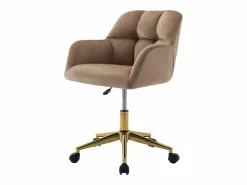 Vente-unique Silla De Escritorio|Silla de escritorio terciopelo y dorado altura regulable - PEGA de Pascal Morabito