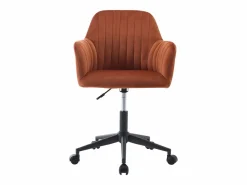 Vente-unique Silla De Escritorio|Silla de escritorio terciopelo y negro altura ajustable - ELEANA