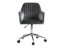 Silla de escritorio terciopelo ELEANA Altura ajustable^Vente-unique Hot