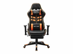 Silla de gaming con reposapiés cuero sintético negro y^vidaxl Discount