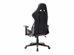 vidaxl Silla de gaming con reposapiés cuero sintético negro y Rojo Best