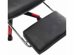 vidaxl Silla de gaming con reposapiés cuero sintético negro y Rojo Best