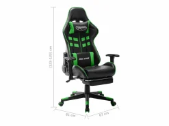 Silla de gaming con reposapiés cuero sintético negro y^vidaxl Discount