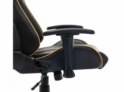 vidaxl Silla de gaming de cuero sintético negro y Dorado