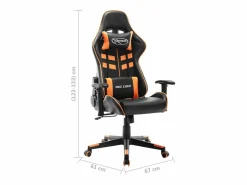 vidaxl Silla de gaming de cuero sintético negro y Naranja Outlet
