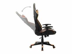 vidaxl Silla de gaming de cuero sintético negro y Naranja Outlet