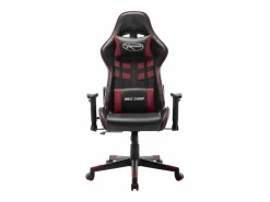 vidaxl Silla Gaming|Silla de gaming de cuero sintético negro y tinto