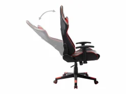 vidaxl Silla de gaming de cuero sintético negro y Rojo Online